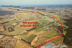 Projektierte Verkehrsführung mit Neuebau der B470